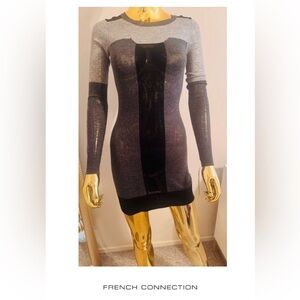 French Connection Mini Bodycon Lightweight Sweater Dress, Fall, NWT, Size 0